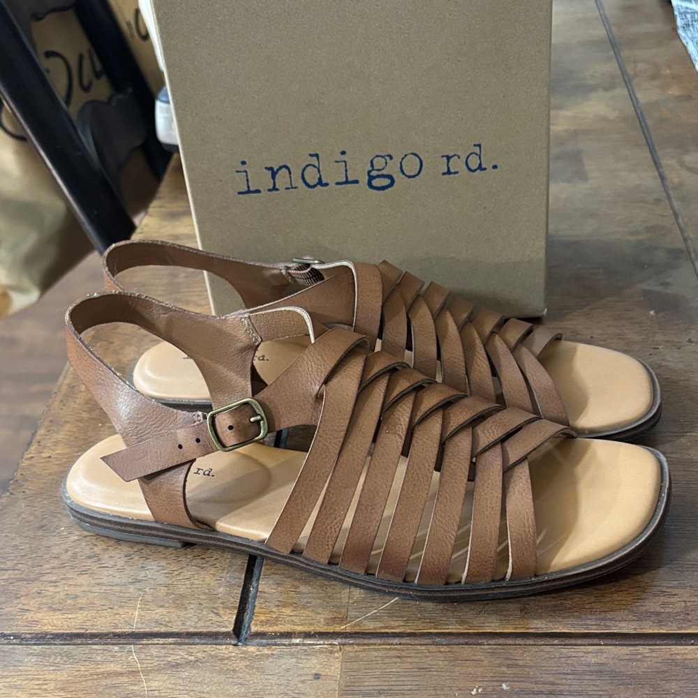 Indigo Brown Strappy Sandals